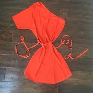 Alice + Olivia silk orange dress